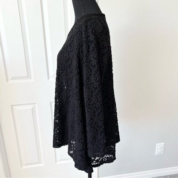 Local Semi Sheer Lace Flared Long Sleeve Top - Picture 2 of 14